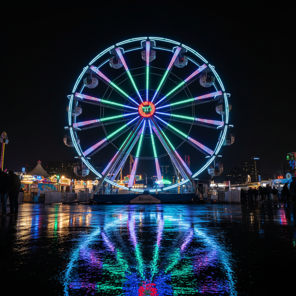 夜の観覧車の画像