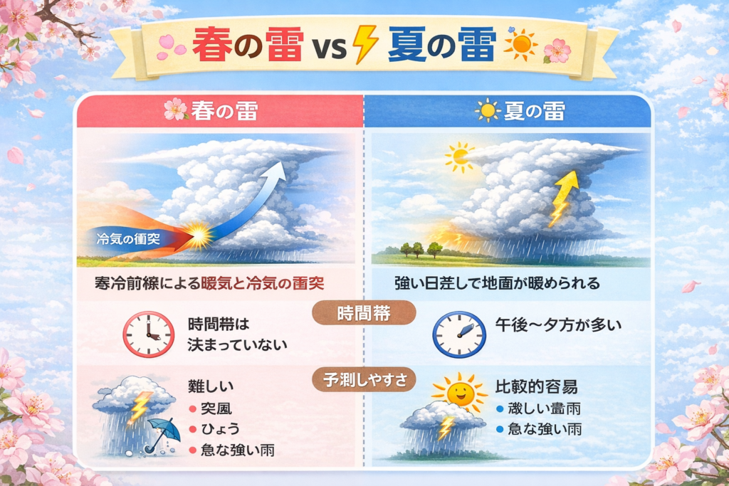春と夏の雷の違い